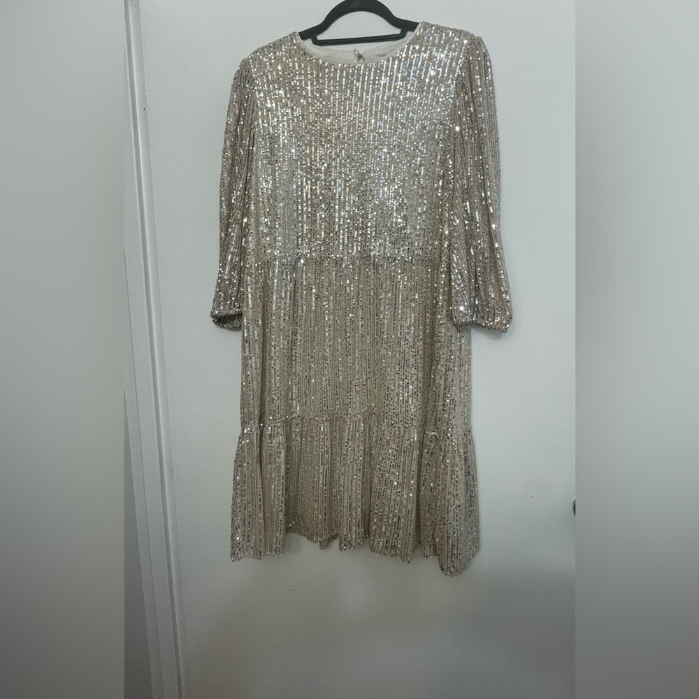 Silver /beige sequin dress